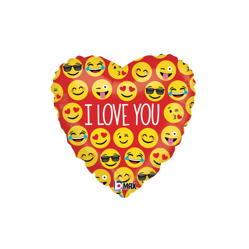Foil 45cm Love You Emojis NLA