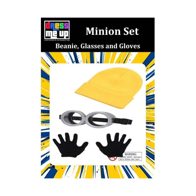 Dress Up Kit Minion Hat Glasses Gloves
