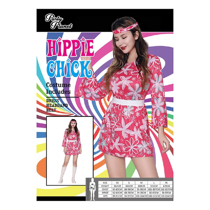 Costume Adult Hippie Chick Pink M