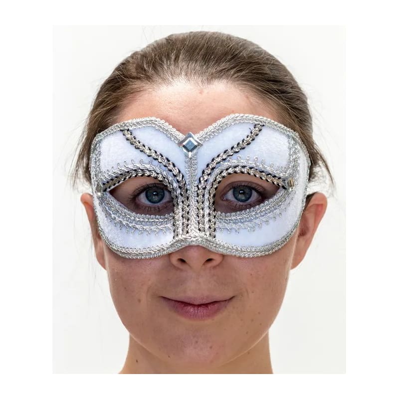 Mask White Silver Trim