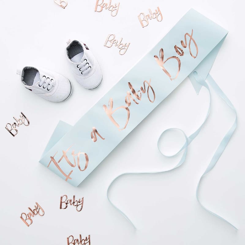 Sash It's A Boy Blue and Rose Gold