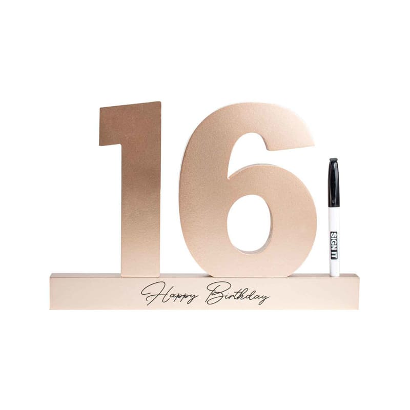 Signature Number 16th Rose Gold