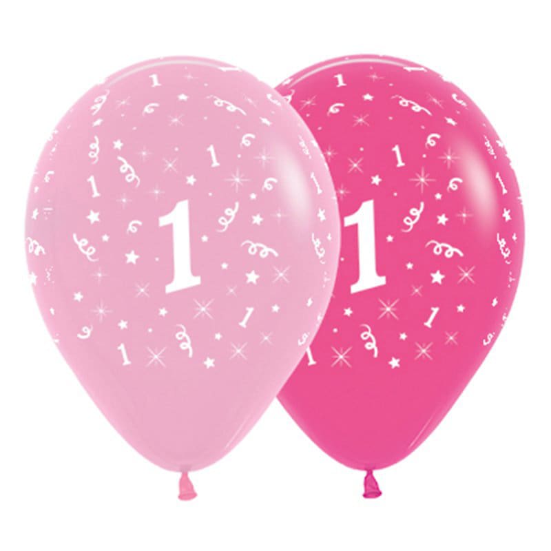 Balloons 30cm AOP 1 Pink Asst Pk6