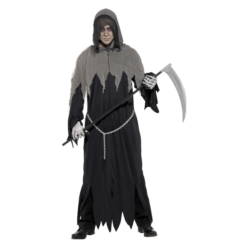 Costume Adult Grim Reaper Grey Hood M