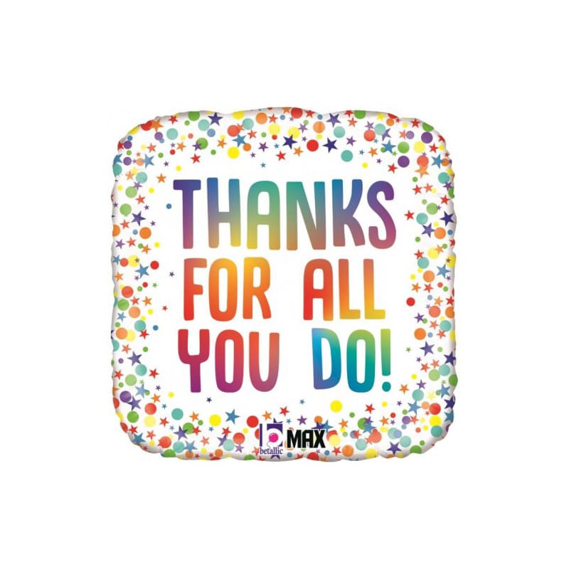 Foil 45cm Thanks For All You Do Rainbow