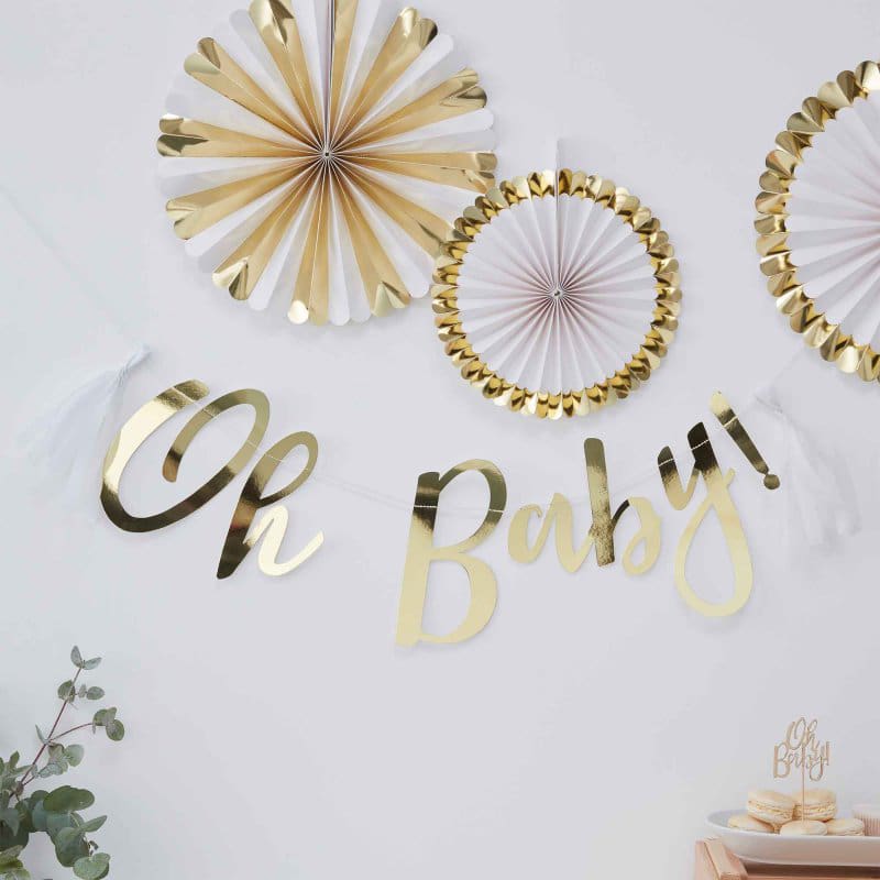 Banner Script Oh Baby Gold with Tassels