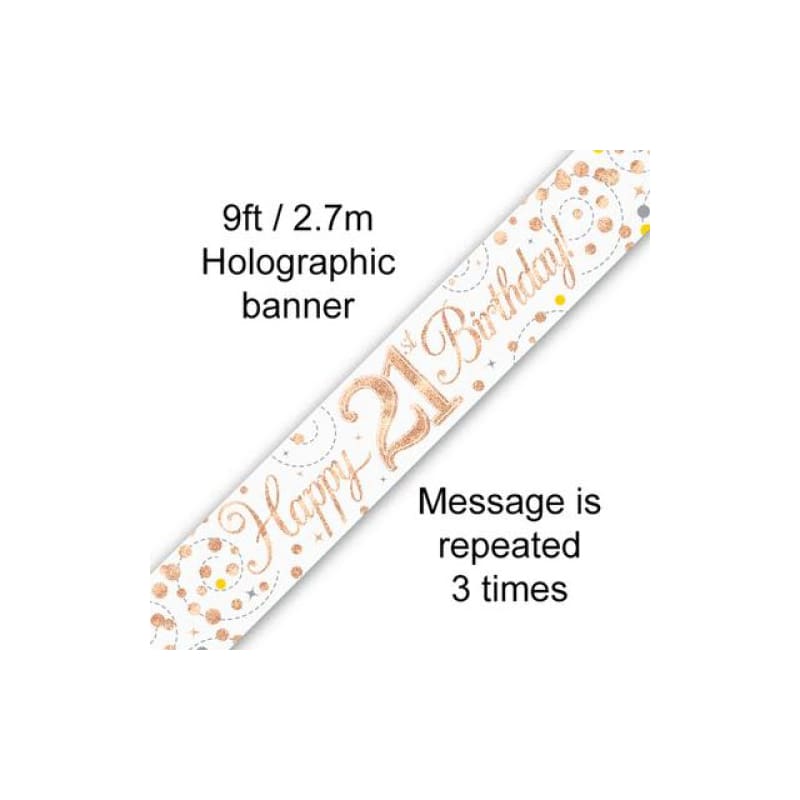 Foil Banner 21st Birthday Rose Gold 2.7m