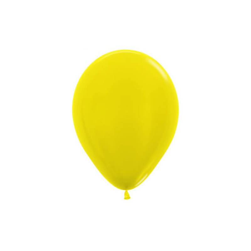 Balloons 12cm Metallic Yellow Pk100