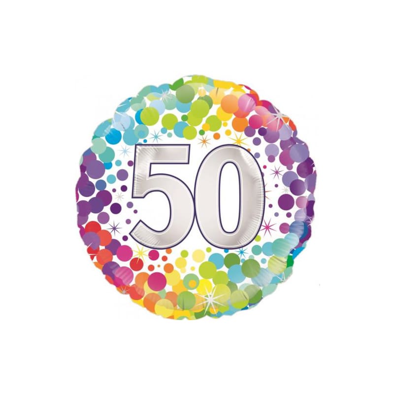 Foil 45cm 50 Colourful Confetti
