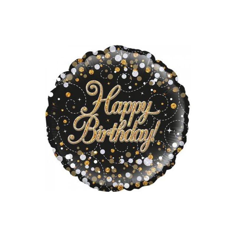 Foil 45cm Happy Birthday Sparkling Black