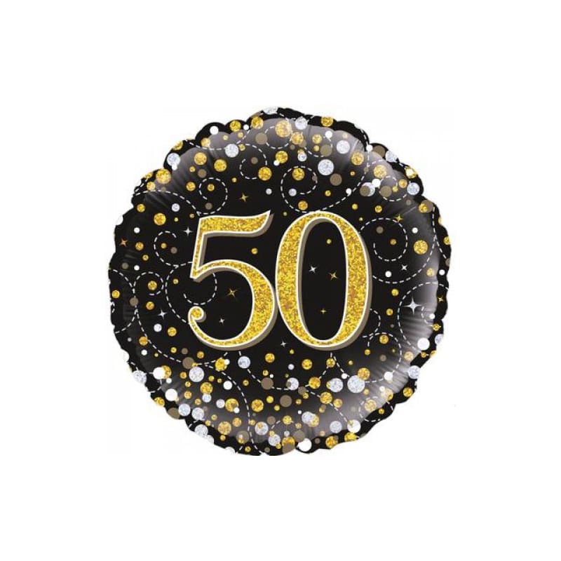 Foil 45cm 50 Sparkling Black Gold