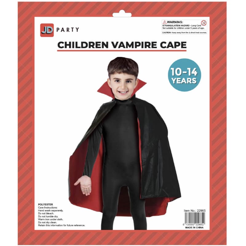 Cape Vampire Child Black 10-14