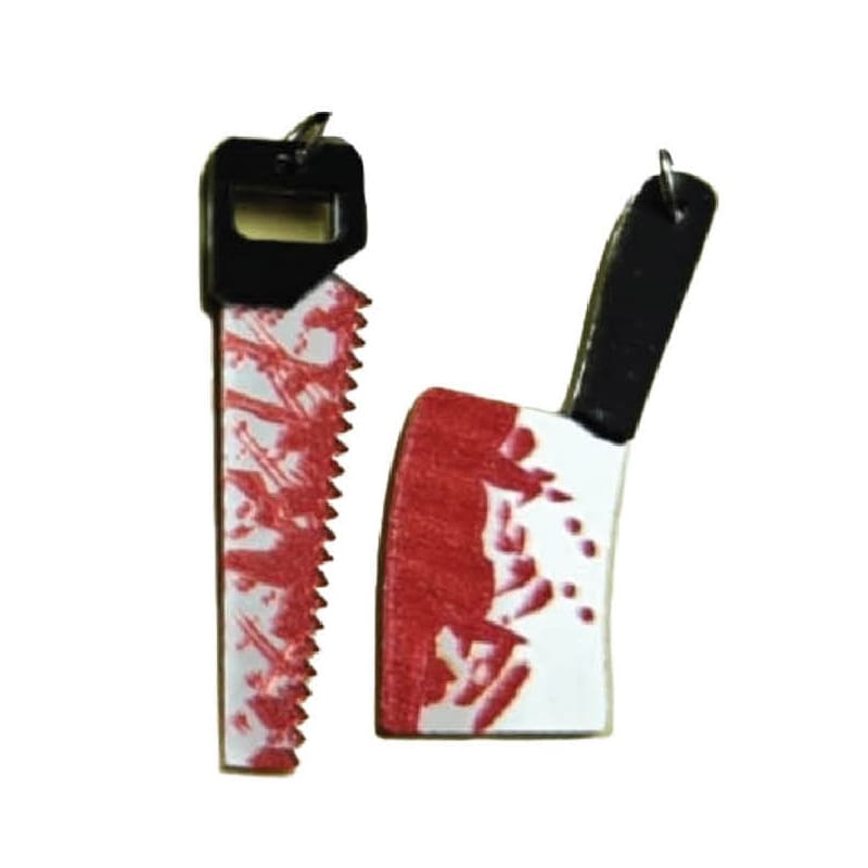 Earrings Halloween Bloody Saw Cleaver