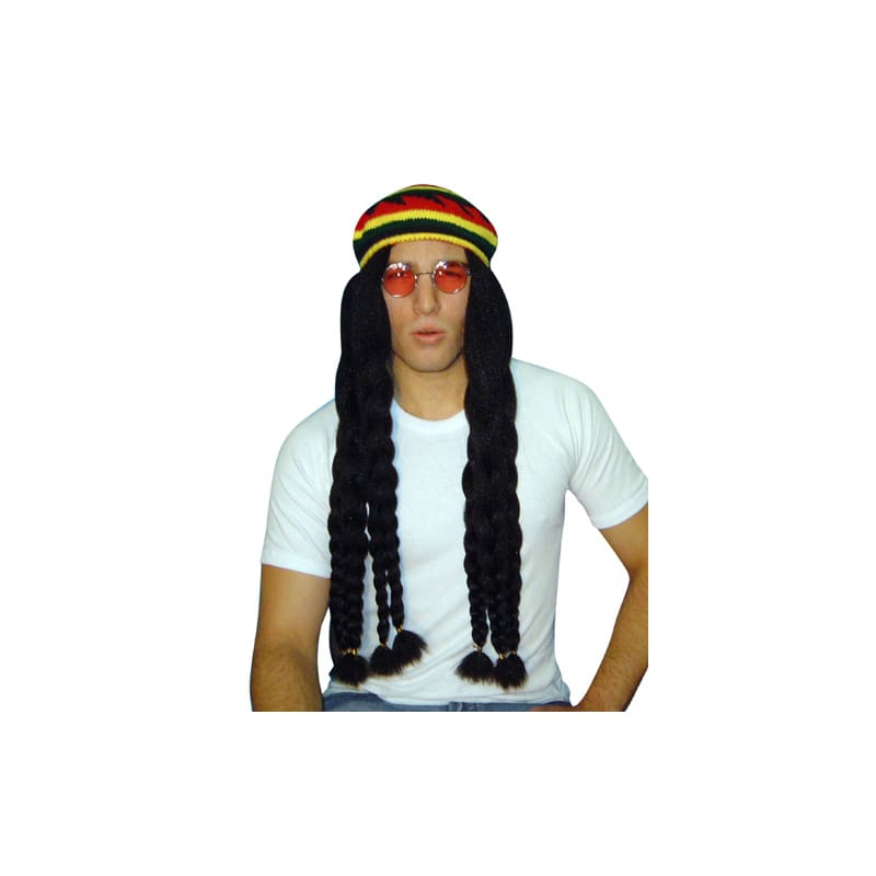 Wig Rata Braids with Knit Beret Premium