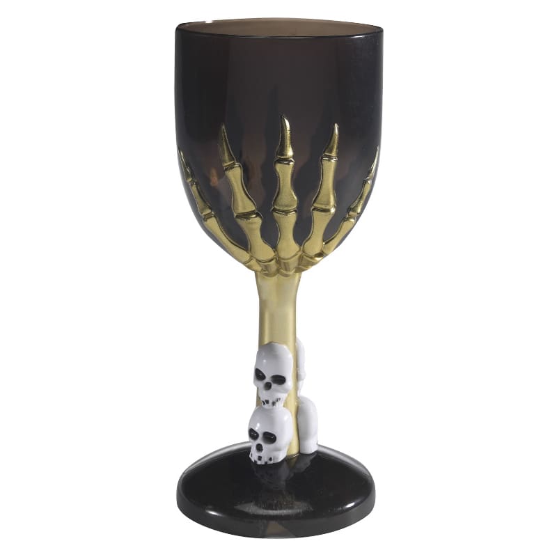 Wine Glass Gothic Skull Skeleton Plastic