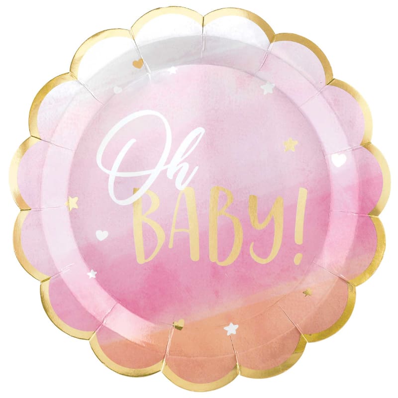 Oh Baby Girl Plates Pk8