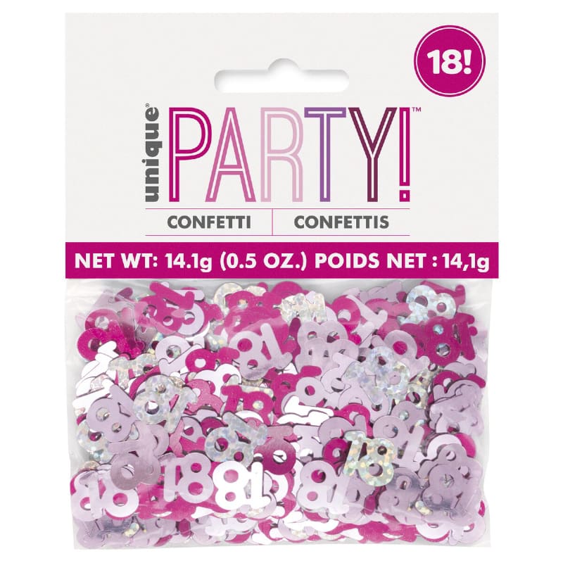 Confetti 18 Pink Silver