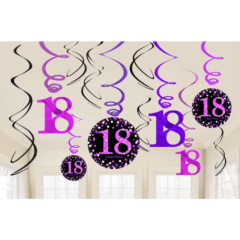 Hanging Swirls Celeb Pink 18 Pk12