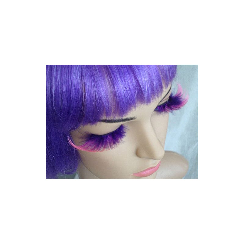 Eyelashes Purple & Pink Feathery