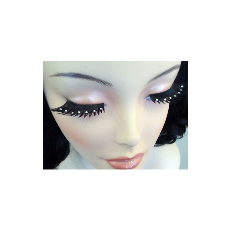 Eyelashes Black with Crystals