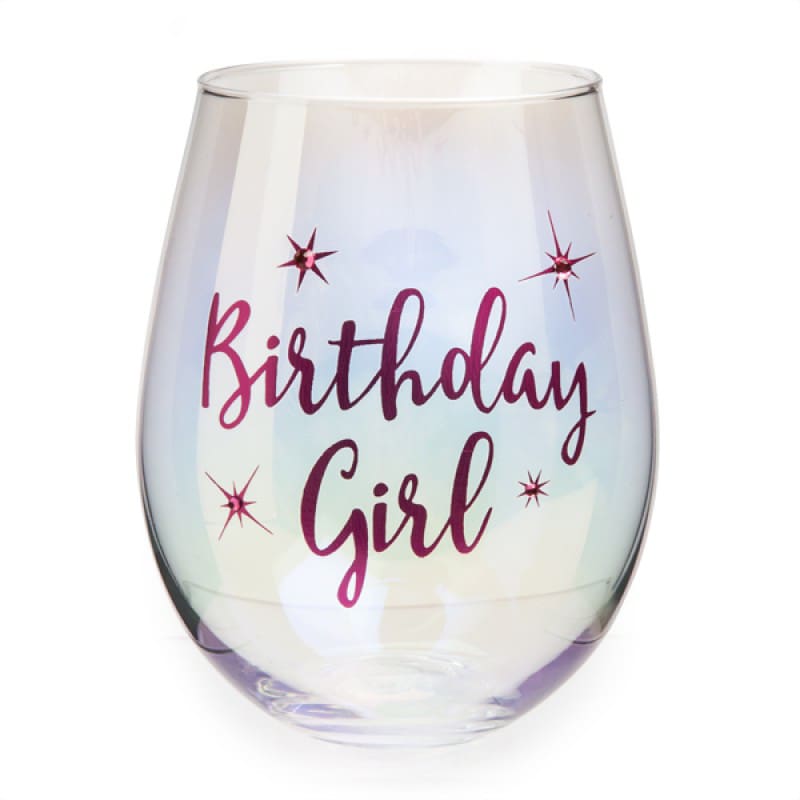 Wine Glass Stemless Birthday Girl Irides