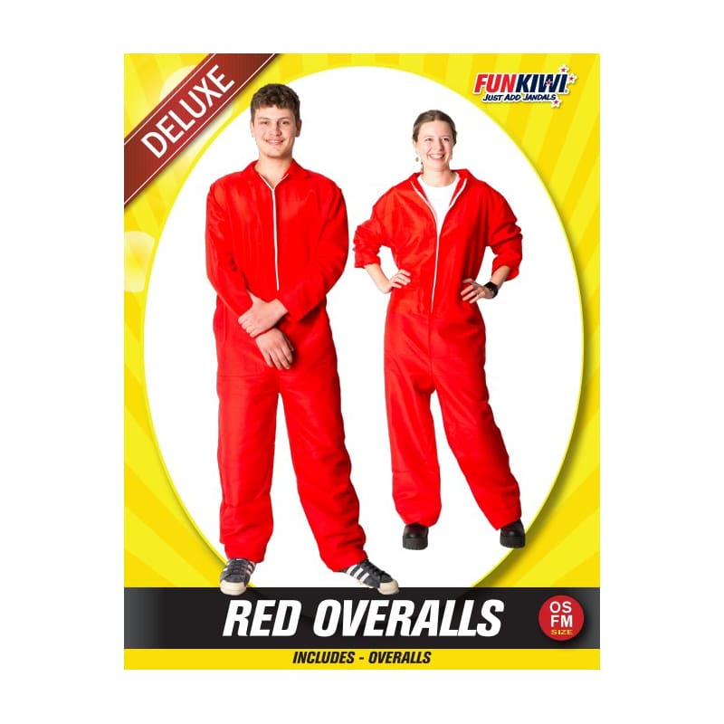 Costume Adult Overalls Red