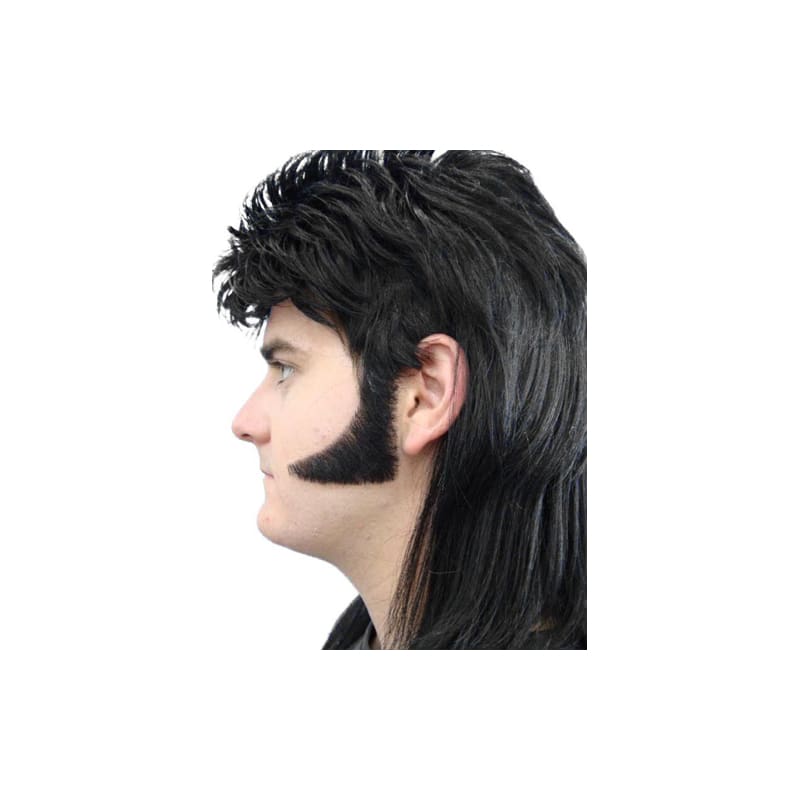 Sideburns 70's Curved Black