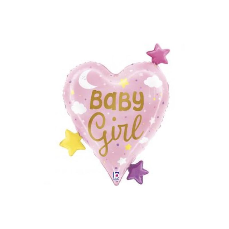 Foil Shape Baby Girl Heart Stars