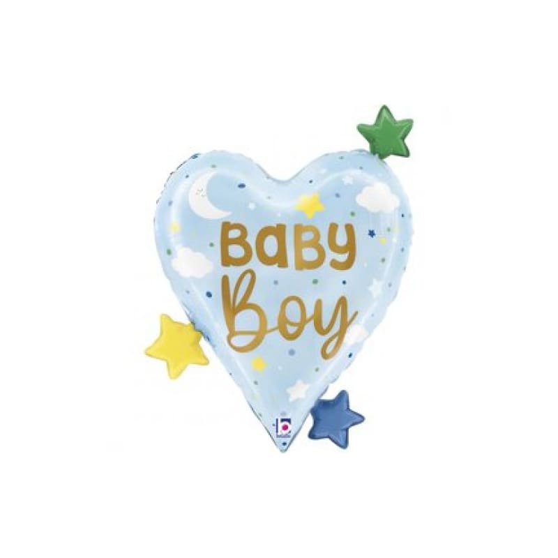 Foil Shape Baby Boy Hearts Stars