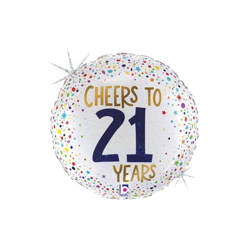 Foil 45cm Cheers to 21 Years