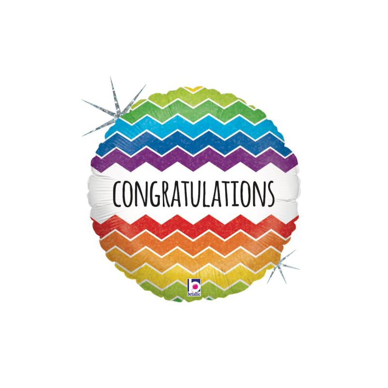 Foil 45cm Congratuations Chevron Multi