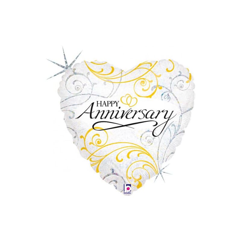 Foil 45cm Happy Anniversary Filigree