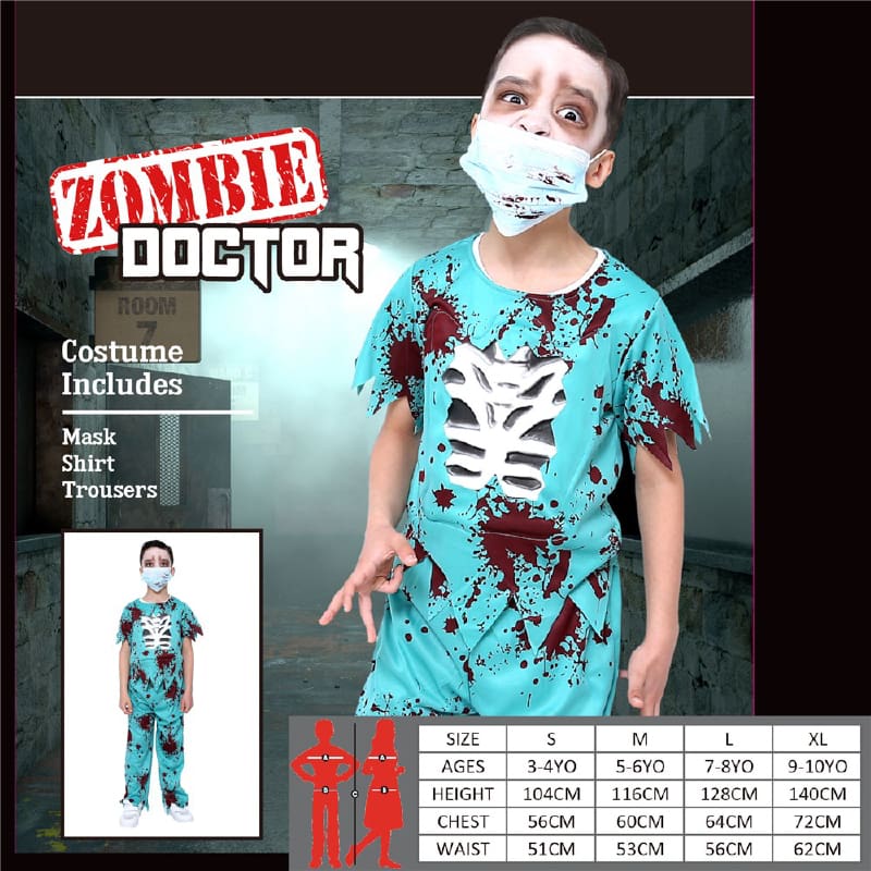 Costume Child Zombie Doctor L or XL