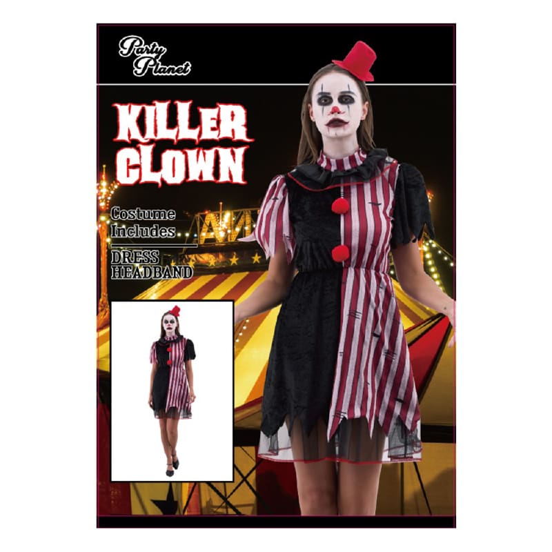 Costume Adult Killer Clown Lady M or L