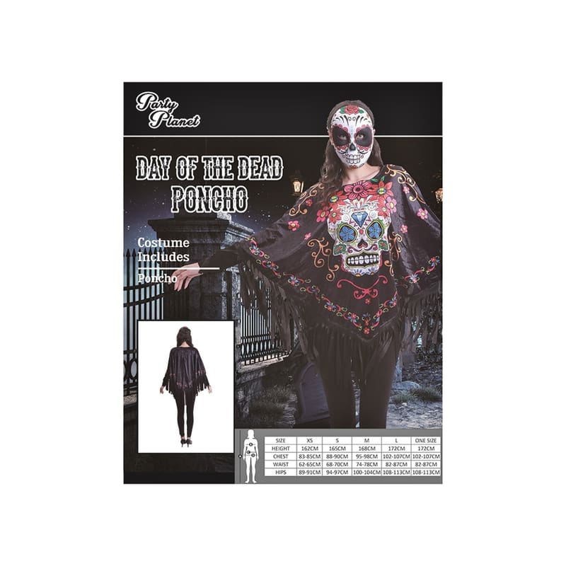 Costume Adult Day of Dead Poncho