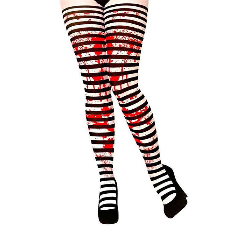 Tights Striped Black and White Bloody