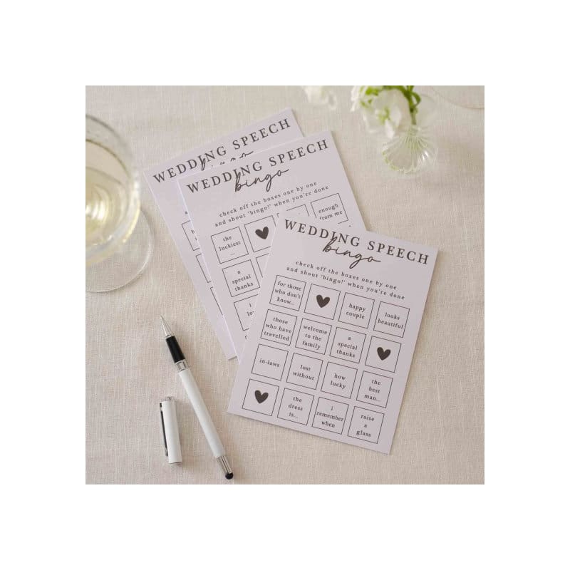 Wedding Bingo Cards Speech Pk10