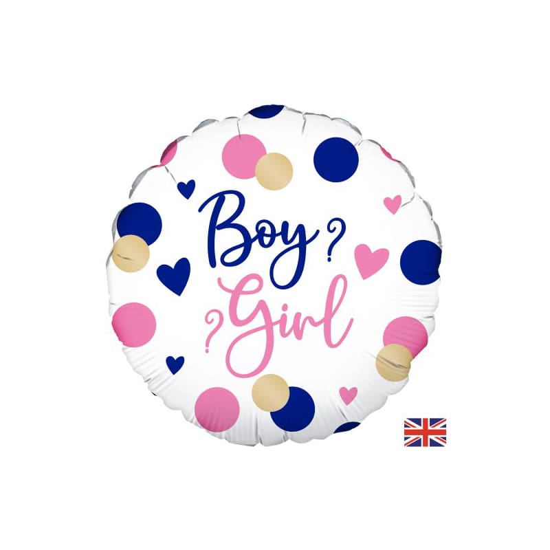 Foil 45cm Boy or Girl Pink and Navy