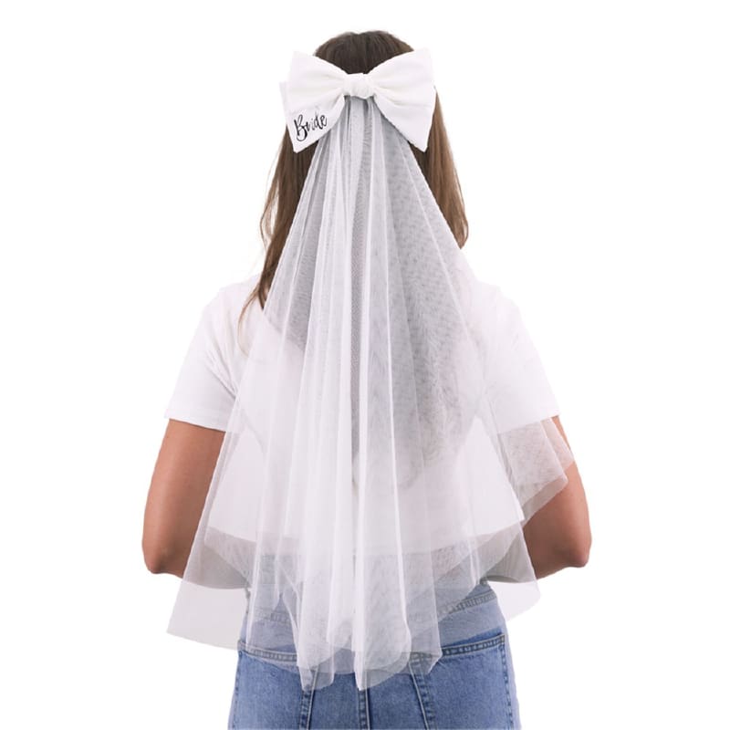 Hair Bow with Veil Bride