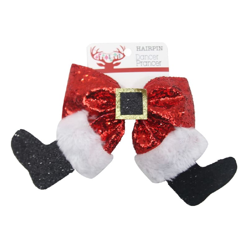 Hair Clip Christmas Santa Red Sequin