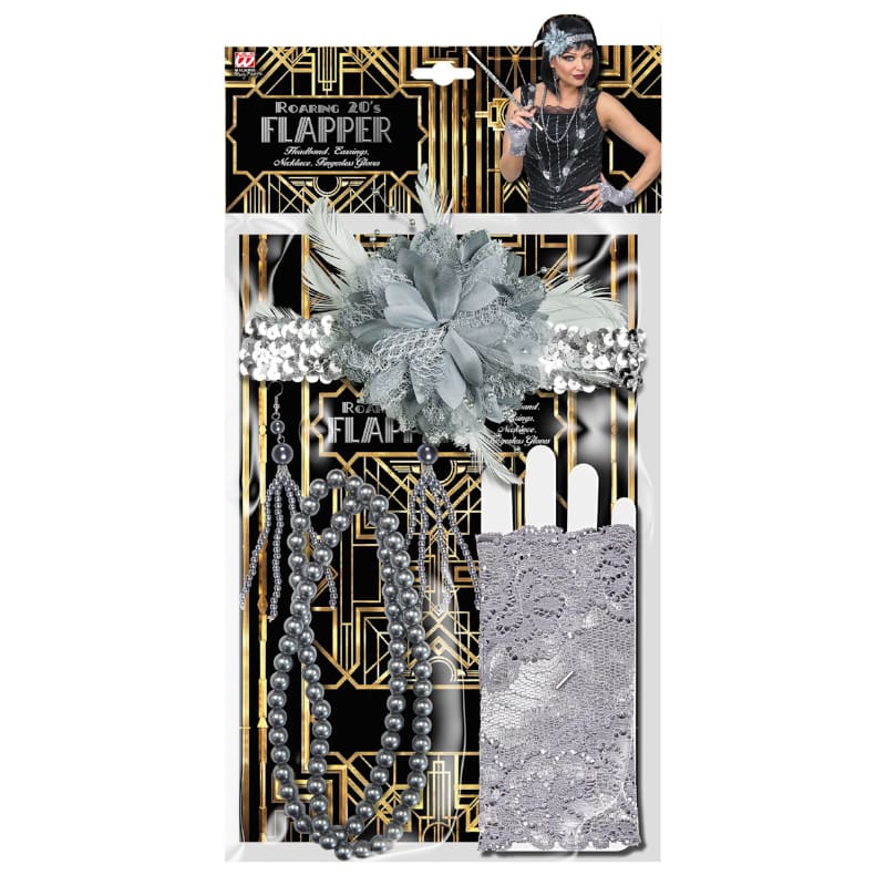 Dress Up Kit Flapper Roaring 20s Silver