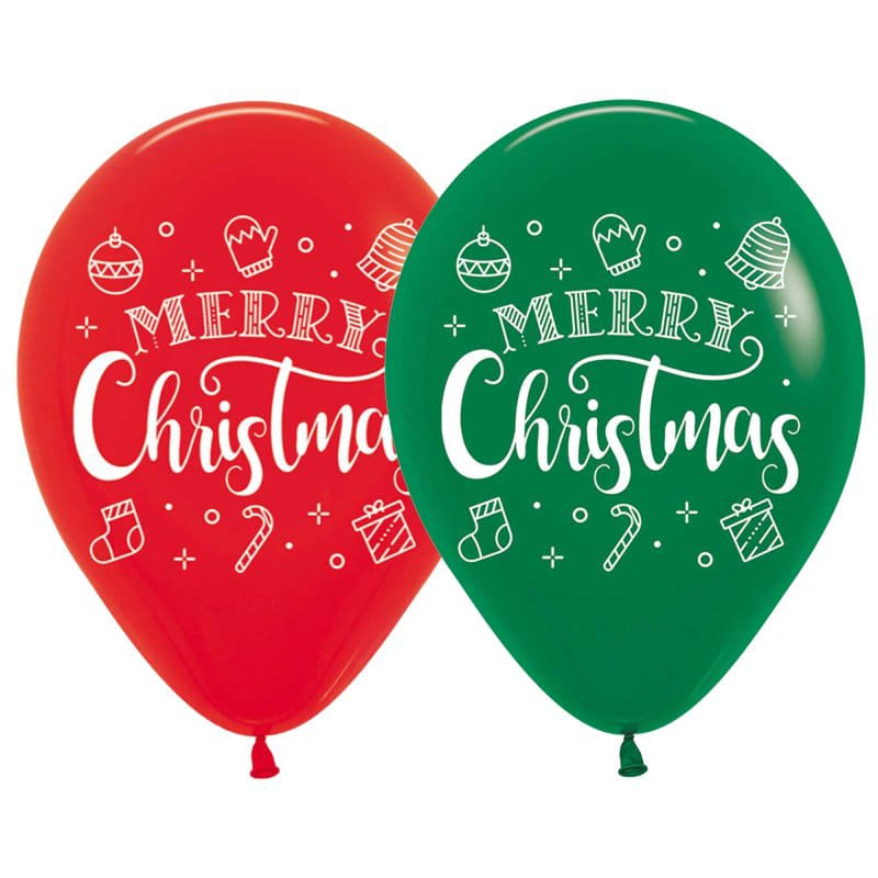 Balloons 30cm 1 Sided XMAS Wreath Pk12