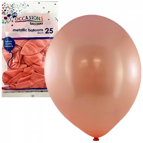 Balloons 30cm Metallic Rose Gold P25 DNR