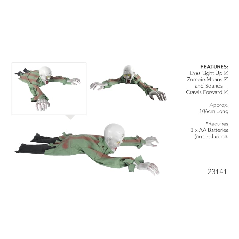 Prop Crawling Zombie Man Green