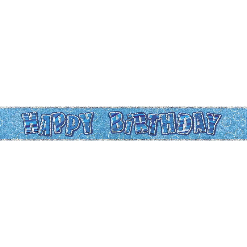 Foil Banner Happy Birthday Blue 3.65m