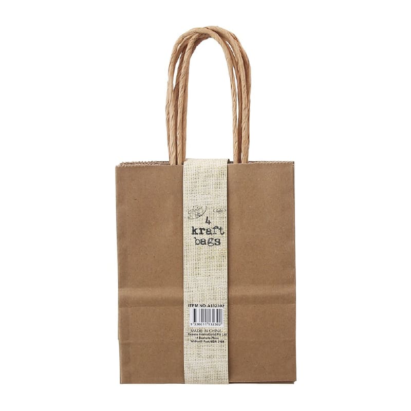 Paper Bags Kraft 13.7cm x 11cm Pk4