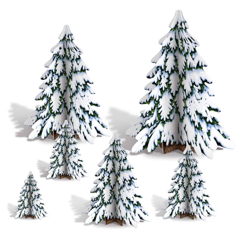 Centrepiece Winter Pine Trees Pk6