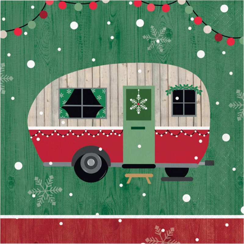 Christmas Campers Lunch Napkins Pk16