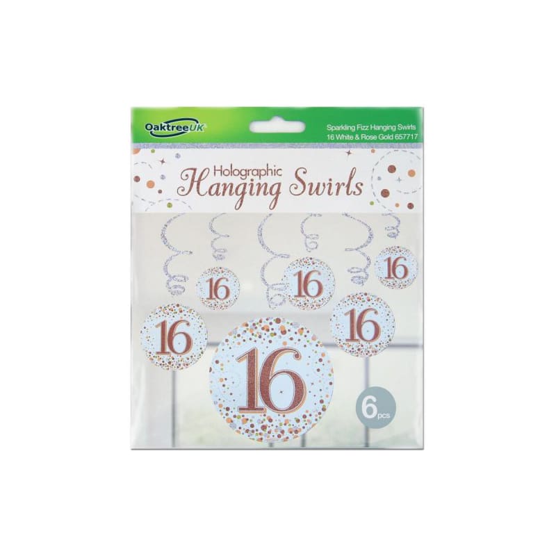 Hanging Swirls Rose Gold 16 Pk6