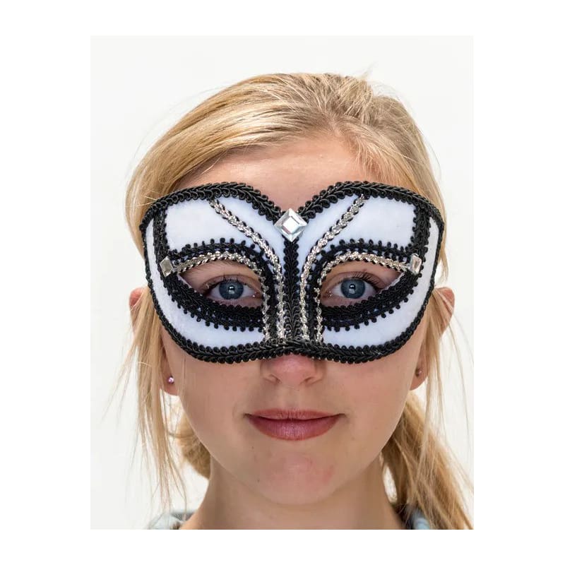 Mask White Black Trim